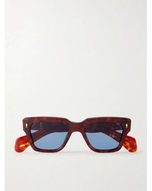 Jacques Marie Mage Fellini Square-Frame Tortoiseshell Acetate Sunglasses - Red