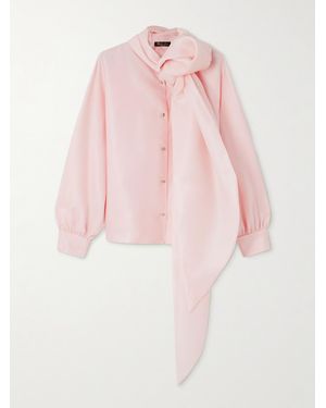 Loro Piana Patricia Tie-Neck Silk-Organdy Blouse - Pink