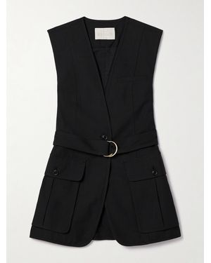 Ulla Johnson Twyla Belted Cotton And Tencel Lyocell-Blend Twill Vest - Black