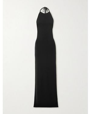 ÉTERNE Valery Matte-Jersey Halterneck Maxi Dress - Black
