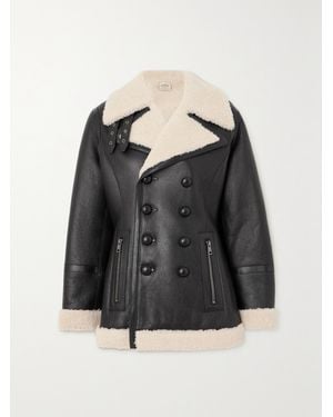 Tod's Double-Breasted Shearling Jacket - Black