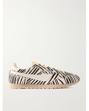 Autry Windspin Zebra-Print Calf Hair Sneakers - Natural
