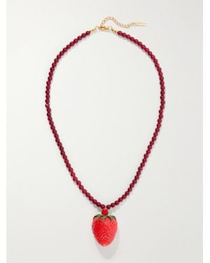 Jennifer Behr Fragola Beads, Resin And-Tone Necklace - Red