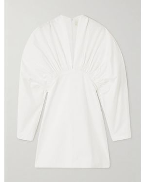 D'Estree Atsuko Gathered Cotton-Poplin Mini Dress - White