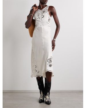 Isabel Marant Dolores Silk-Blend Satin And Corded Lace Maxi Dress in Blue |  Lyst