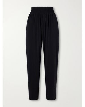 Eres Koch Pleated Stretch-Jersey Tapered Track Trousers - Blue