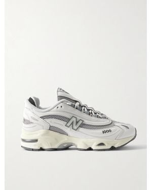 New Balance 1000 Faux Leather And Mesh Trainers - White