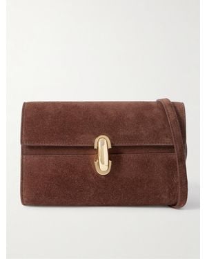 SAVETTE Sac Porté Épaule En Daim Symmetry 19 - Marron
