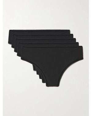 Skims Fits Everybody Thong 5-Pack – Onyx – Set Aus Fünf Strings - Schwarz