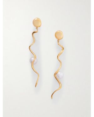 AGMES Teneille Ohrringe Aus Recyceltem-Vermeil Mit Perlen - Natur