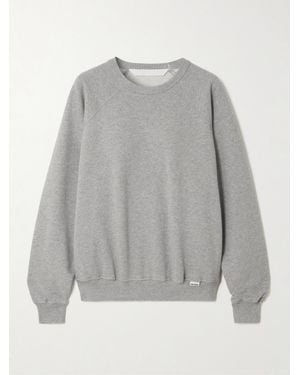 Mother The Biggie Concert Cotton-Jersey Sweatshirt - Grey