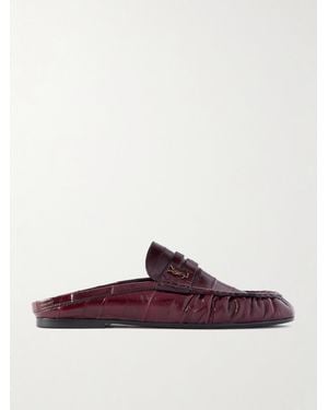 Saint Laurent Le Loafer Slippers Aus Aalleder - Braun