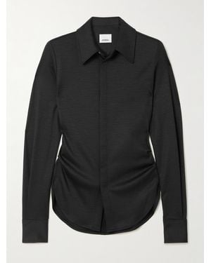 Isabel Marant Romea Gerafftes Hemd Aus Woll-Jersey - Schwarz