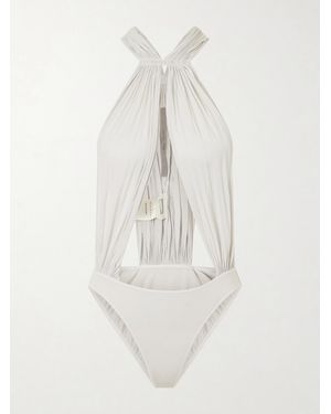 Rick Owens Miami Gathered Cotton-Jersey Bodysuit - White
