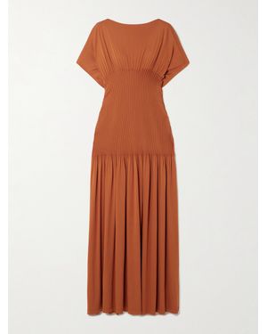 TOTEME Maxikleid Aus Stretch-Jersey Mit Falten - Orange