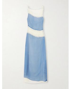 SIR. Aurelia Panelled Chiffon Midi Dress - Blue