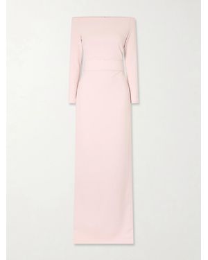 Solace London Sabina Off-The-Shoulder Stretch-Crepe Maxi Dress - Pink