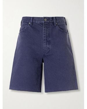 Nili Lotan Russel Frayed Denim Shorts - Blue