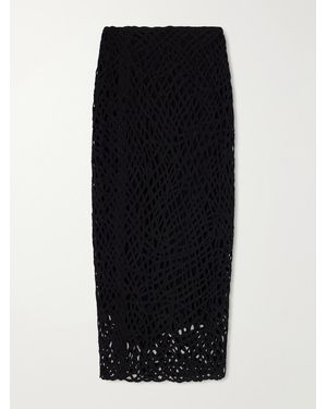 DIOTIMA Marseille Crocheted Midi Skirt - Black