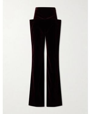 Alaïa Cotton-Velour Straight-Leg Pants - Black