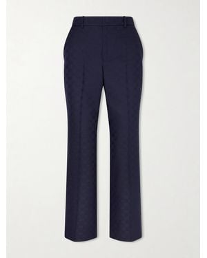 Gucci Jacquard-Twill Tapered Pants - Blue