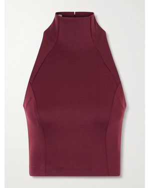 Tolu Coker Cropped Open-Back Jersey Top - Red