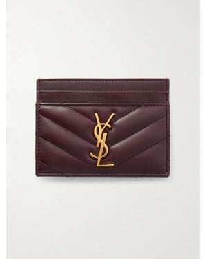 Saint Laurent Cassandre Kartenetui Aus Matelassé-Leder - Lila