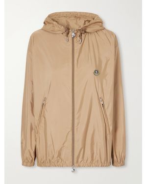 Moncler Windbreaker Logo-Appliquéd Hooded Shell Jacket - Natural