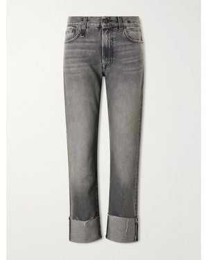 R13 Romeo Cropped Mid-Rise Flared Jeans - Grey