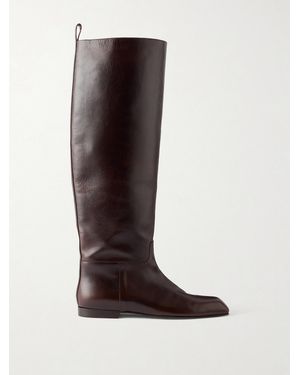 KHAITE Colt Leather Knee Boots - Brown