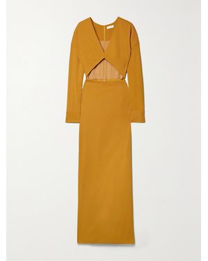 LAPOINTE Cutout Crepe Maxi Dress - Yellow