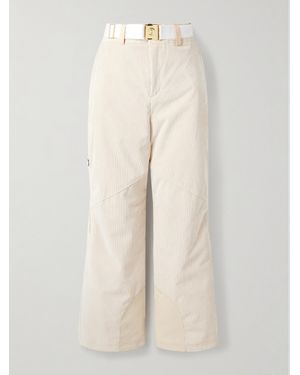 Bogner Belted Paneled Corduroy, Twill And Canvas Ski Pants - Natural