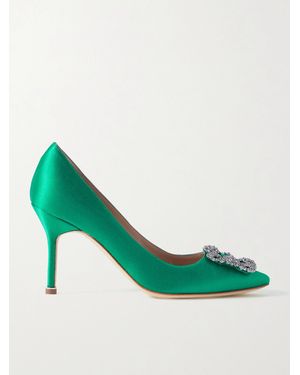 Manolo Blahnik Hangisi 70 Satin Pump - Green