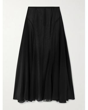 Sharon Wauchob Jay Asymmetric Pleated Silk-Voile Skirt - Black