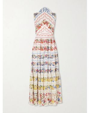 Mary Katrantzou Sophia Floral-Print Woven Maxi Dress - White