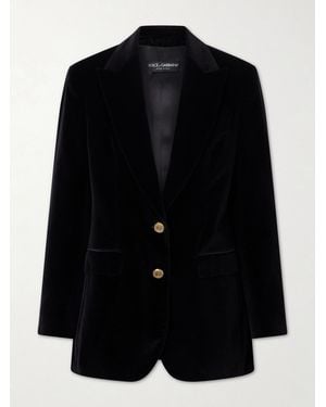 Dolce & Gabbana Cotton-Velvet Blazer - Black
