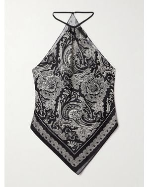 Nili Lotan Audrey Neckholder-Oberteil Aus Seide Mit Paisley-Print - Grau