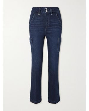 PAIGE Dion High-rise Flared Cargo Jeans - Blue