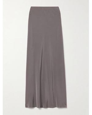 Matteau Organic Silk-Twill Maxi Skirt - Gray