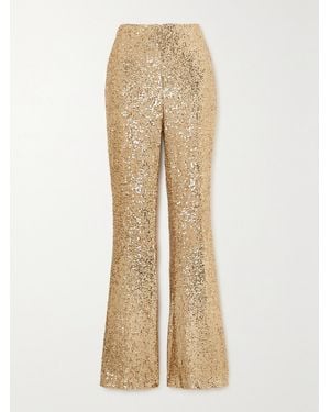 Akris Sequined Stretch-Tulle Flared Trousers - Natural