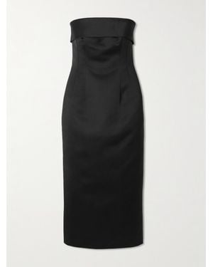Emilia Wickstead Keeley Strapless Duchesse-Satin Maxi Dress - Black