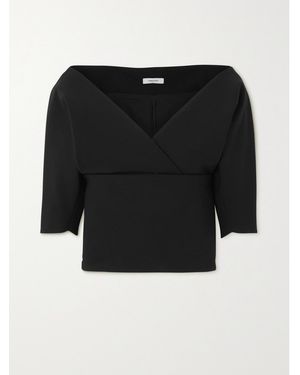 Ferragamo Layered Wool-Blend Blouse - Black