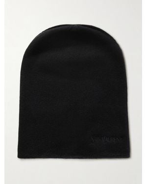 Saint Laurent Beanie Aus Kaschmir Mit Stickerei - Schwarz
