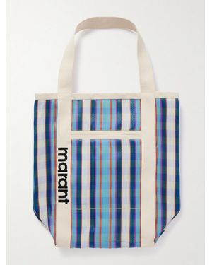 Isabel Marant Darwen Striped Canvas-Trimmed Nylon Tote - Blue