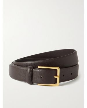 Anderson's Textured-Leather Belt - Brown