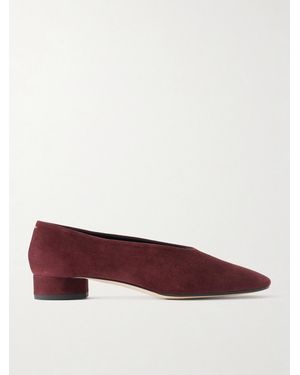 Aeyde Delia 25 Suede Ballet Flats - Red