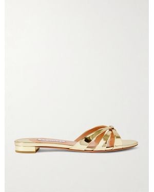 Aquazzura Tati Mirrored Sandals - Natural
