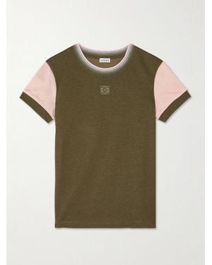 Loewe Stretch-Cotton Anagram T-Shirt - Brown