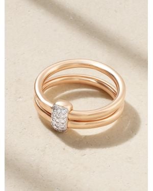 Pomellato Together 18-Karat Rose, Rhodium-Plated And Diamond Ring - Natural
