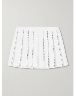 Tory Sport Embroidered Pleated Jersey Mini Tennis Skirt - Weiß
